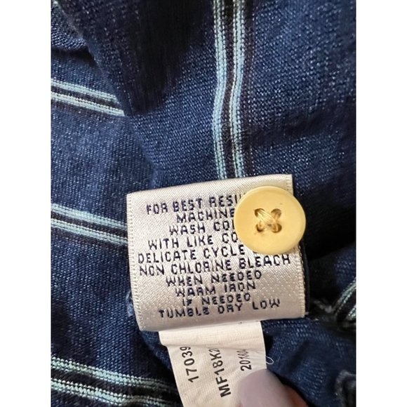 Peter‎ Millar Blue Stripe Large 100% Cotton Chest Pocket Golf Casual Polo - Picture 7 of 7